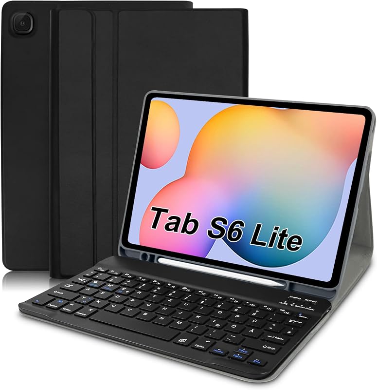 Zabatoco Samsung Galaxy Tab S6 Lite 10.4" Billentyűzetes Tok QWERTZ Mágneses Bluetooth