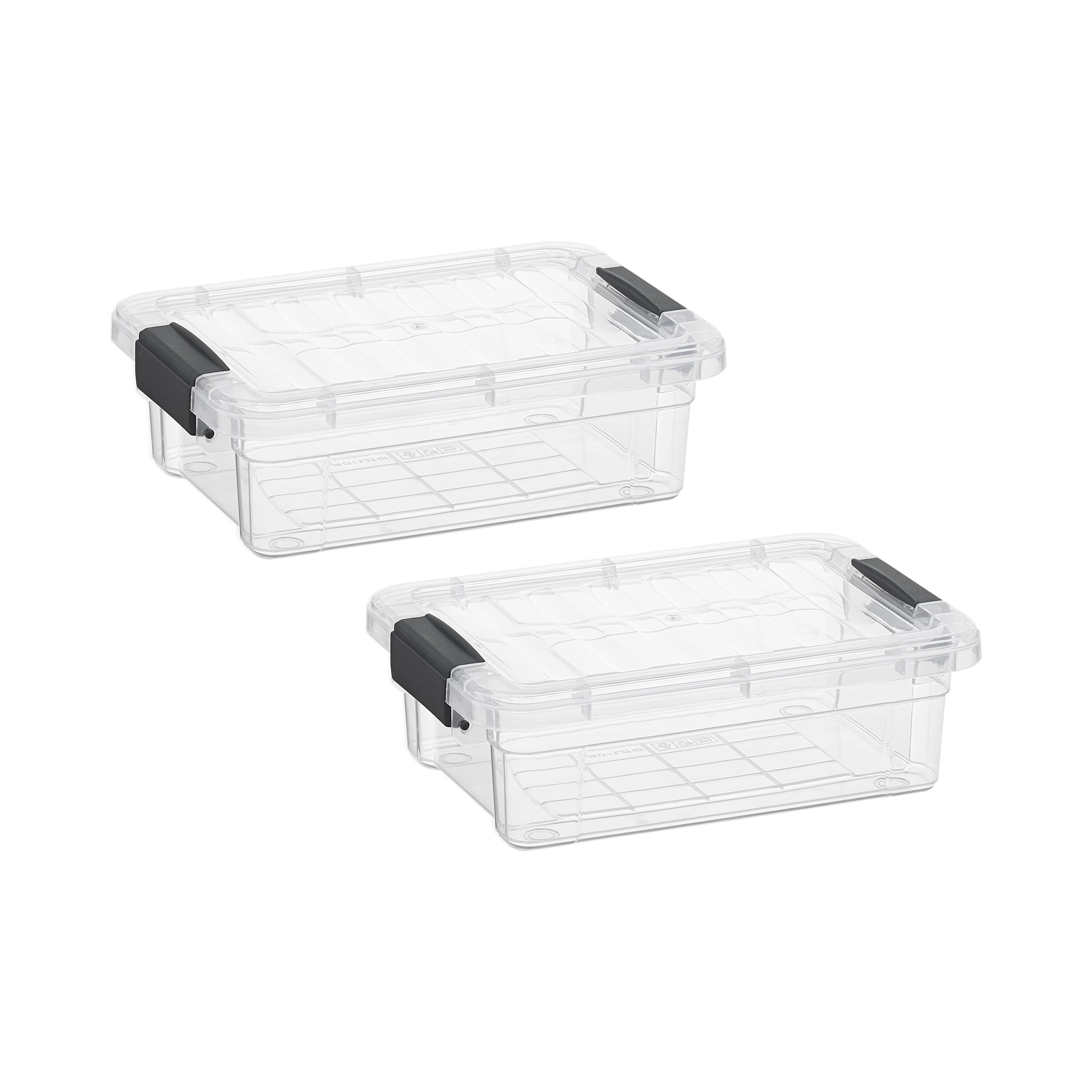 Superio Clear Storage Boxes with Lids, 1.27 Quart Plastic Container Bins for Organizing, Stackable Crates, BPA Free, Non Toxic, Odor Free, Organizers for Home, Office and Dorm, 2 Pack