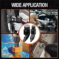 Vista 2 de Juego de extractor de tornillos y pernos, 10 extractores de tornillos y tuercas, herramienta de extracción de pernos hexagonales, para quitar pernos