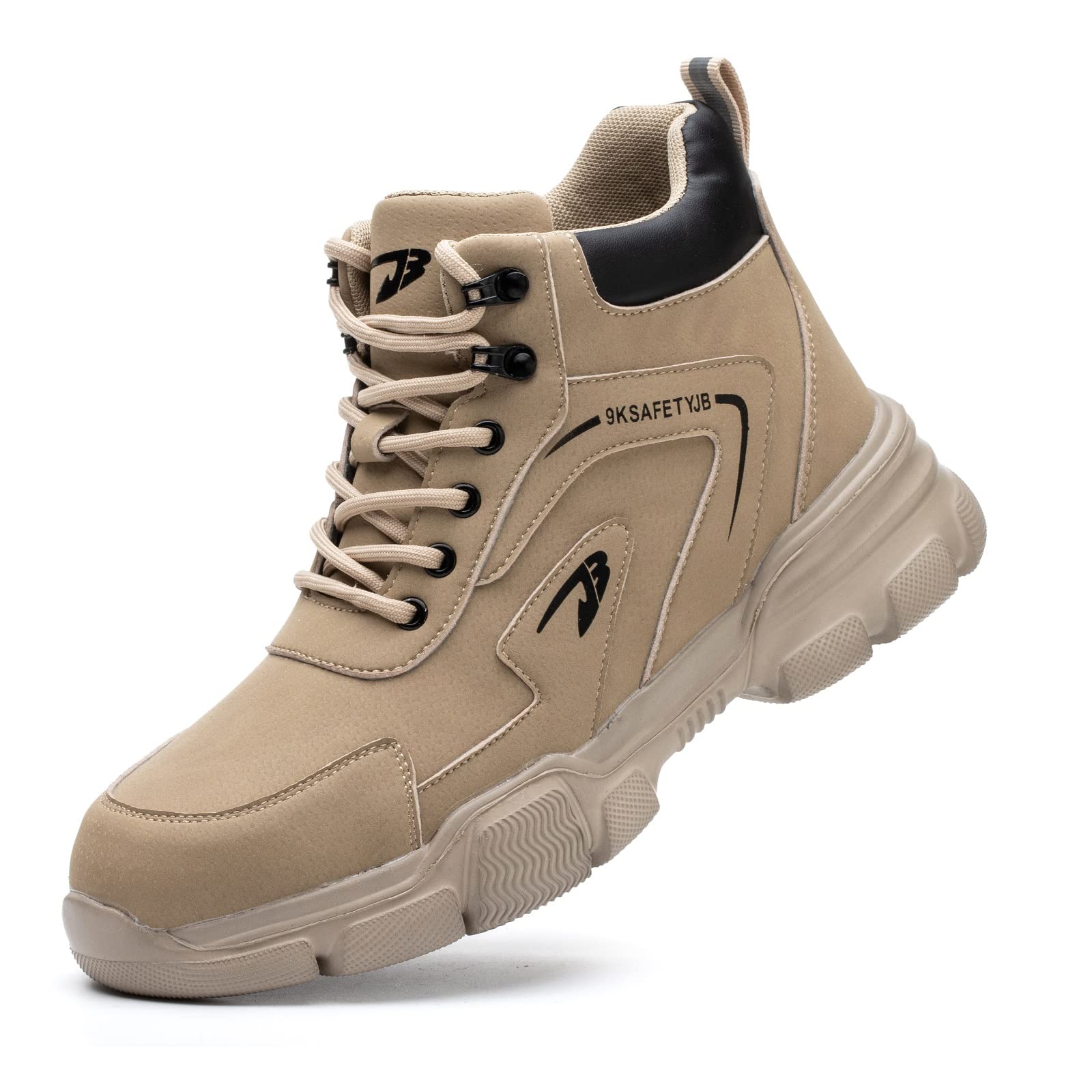 R-WinWaterproof Work Boots Steel Toe Cap Shoe Men Women Lightweight No Slip Mid Top Fleece Construction Safety Shoe