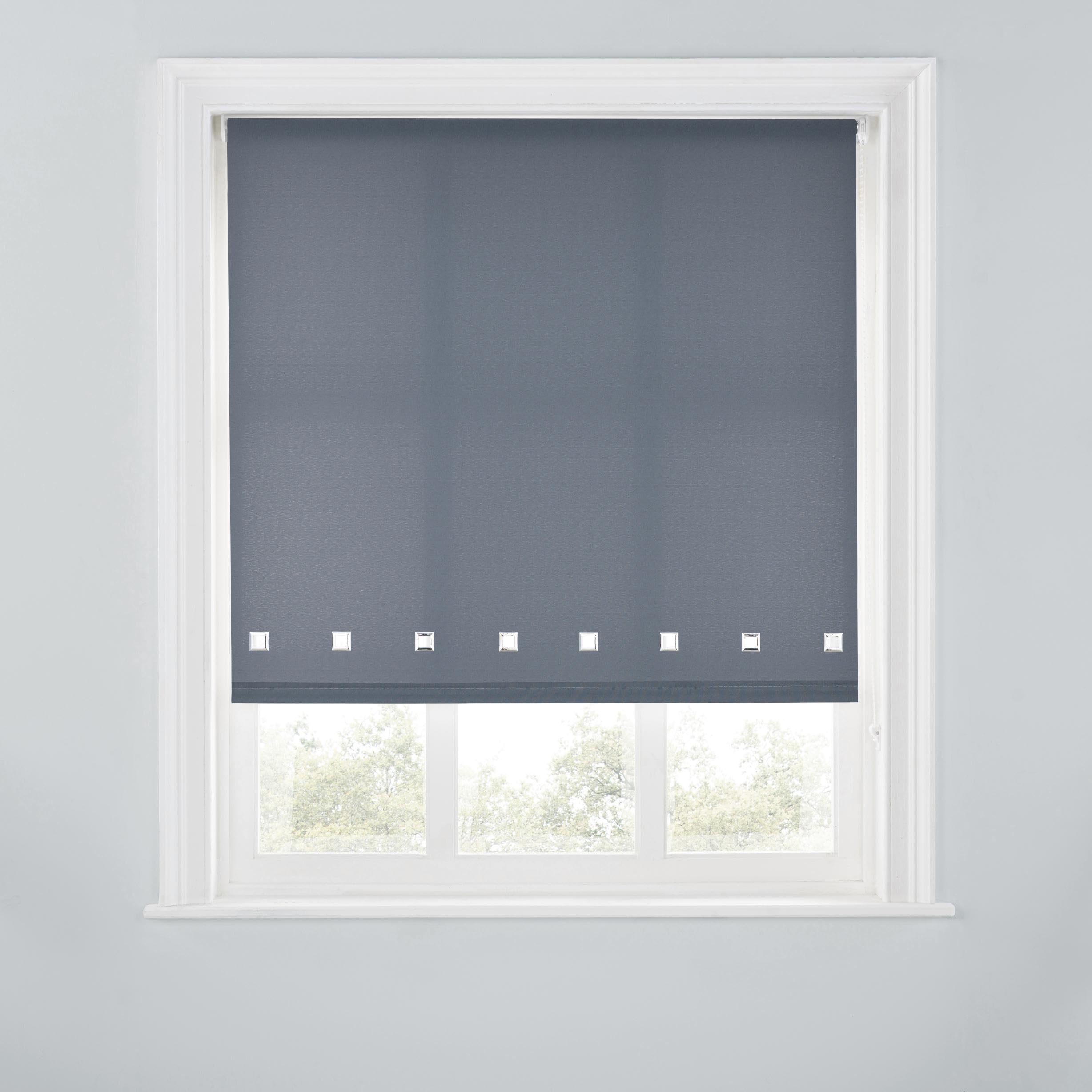 Trimmable Square Eyelet Roller Blind - 6FT - CHARCOAL - 180cm(W) x170cm(L)