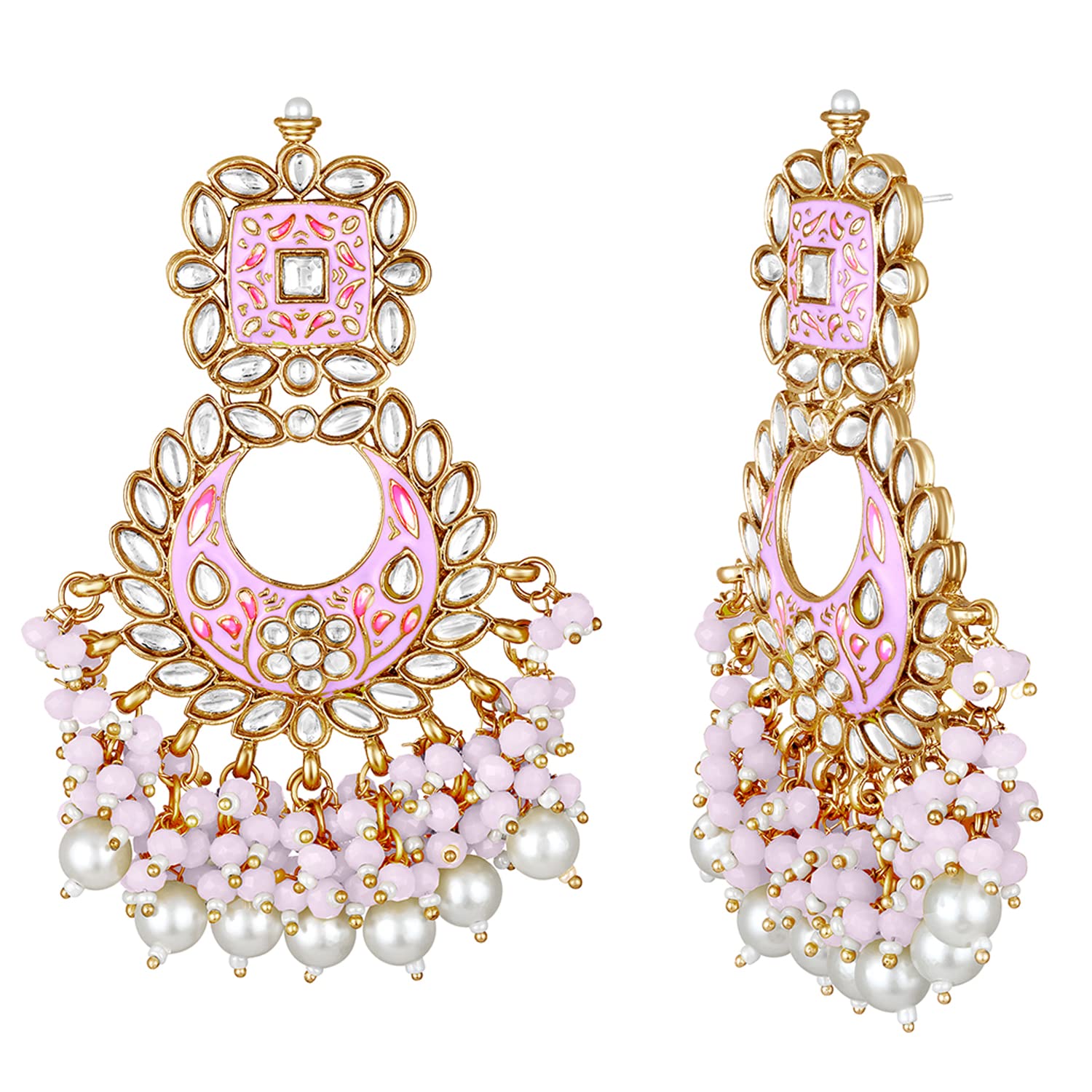 Mahi Purple Meenakari Work Floral Chandbali Traditional Dangler Earrings with Crystals and Beads for Women (ER11098132GPur) (B0BD51ZL36) Amazon Price History, Amazon Price Tracker