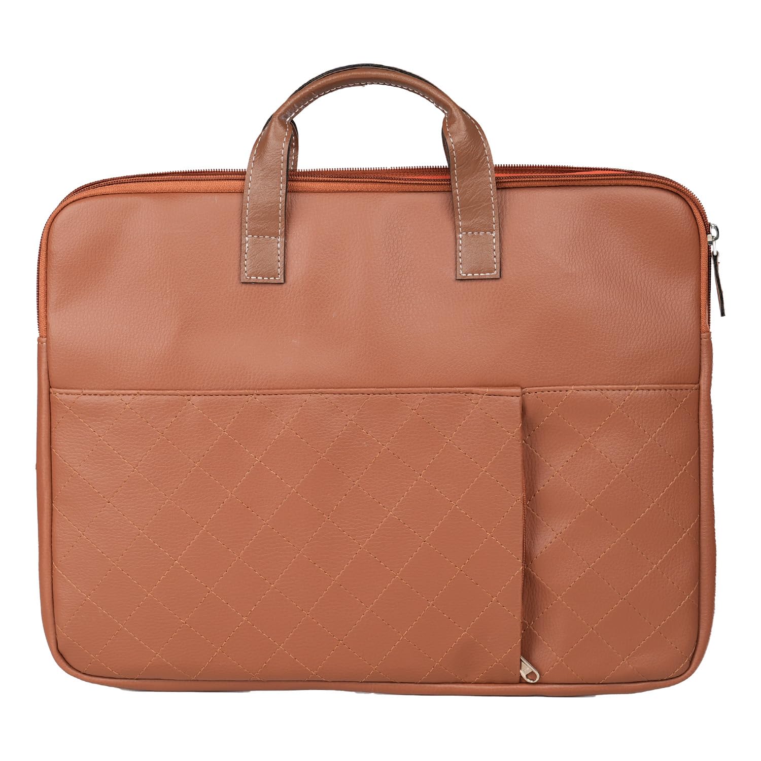 Encase 104 Laptop Sleeve for 15.6 Inch Laptops, PU Leather Office Bag with Trolley Strap, Smart Inner Pocket, Comes with Handle & Accessory Pockets, Office Laptop Bag/Case/Cover (Brown)-image-34
