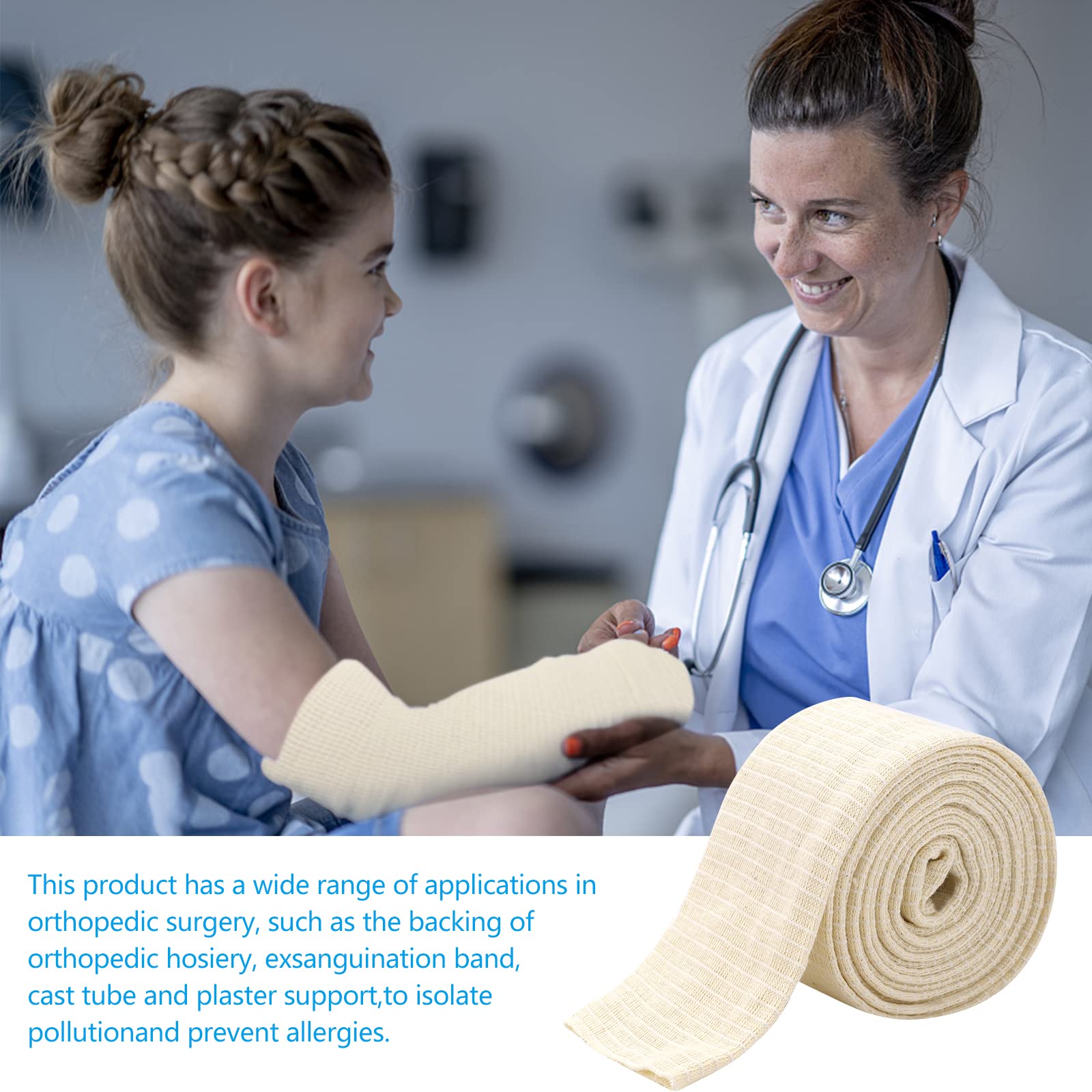 Bende Elastiche Tubolari Benda Ampia Benda salvapelle Elastan in Cotone per Supporto Ginocchio – metà Coscia, Cotone Elastan Bianco