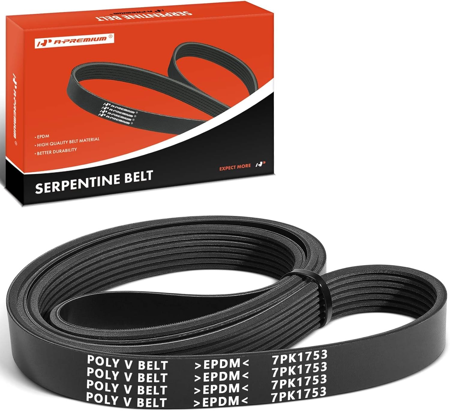 A-Premium 69.01 Inch Engine Serpentine Drive Belt Compatible with Honda & Acura Cars - CR-V CRV 2007-2009, TSX 2004-2008 - 2.4L, Gas Only, Replace 38920RBBE03, 38920RBBE02