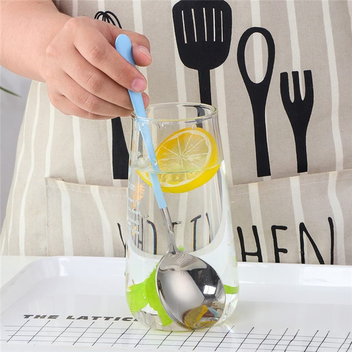 Stainless Steel Spoon Set - Long Handle, Non-Stick -5 Stainless Steel Spoon Set - Long Handle, Non-Stick -5