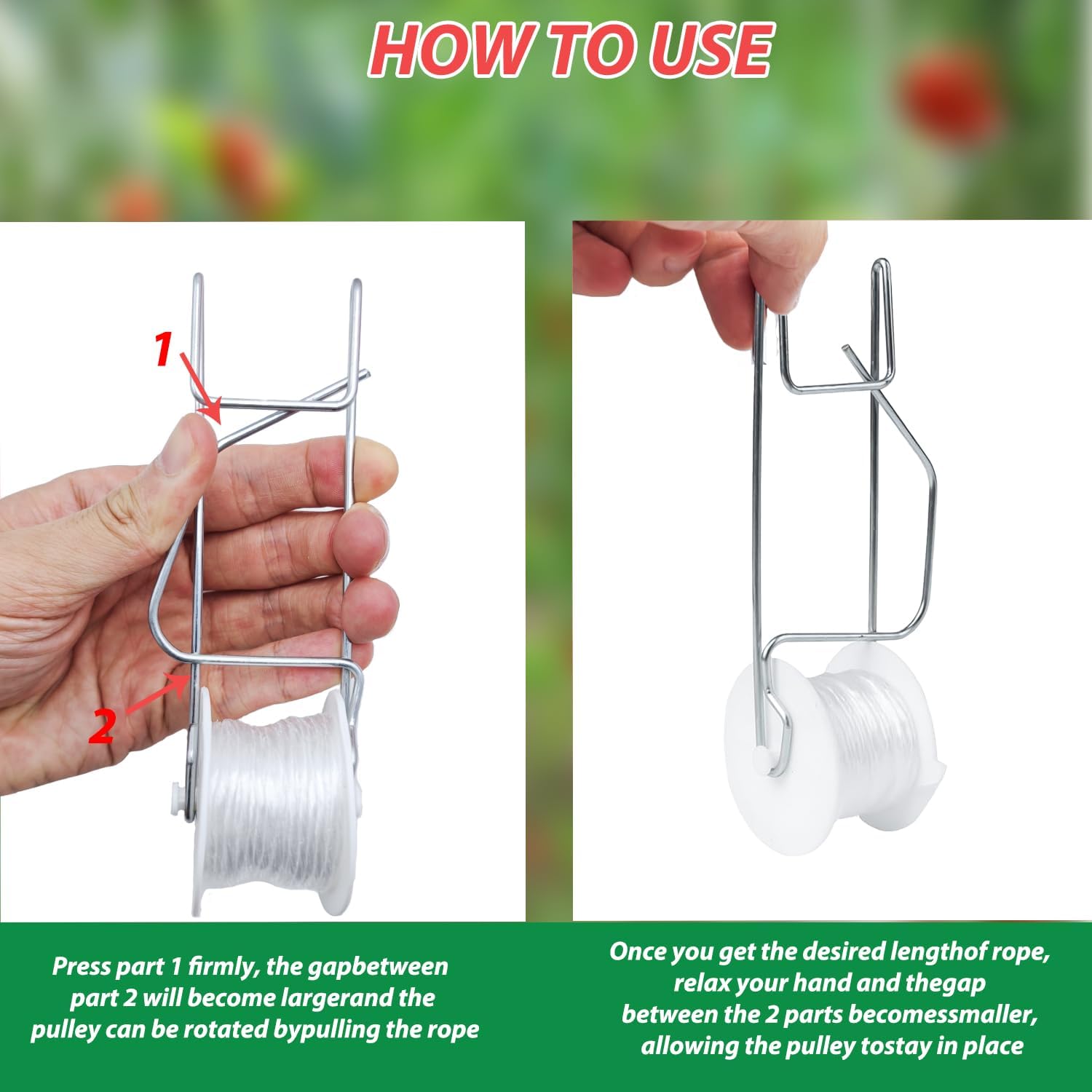 Tomato Support Hooks with String,20 Pack Tomato Trellis Roller Hooks with 49.2FT String for Plant,Greenhouse Tomato Flower Vine Twine Crop Trellis Kit Plant Roller Hook