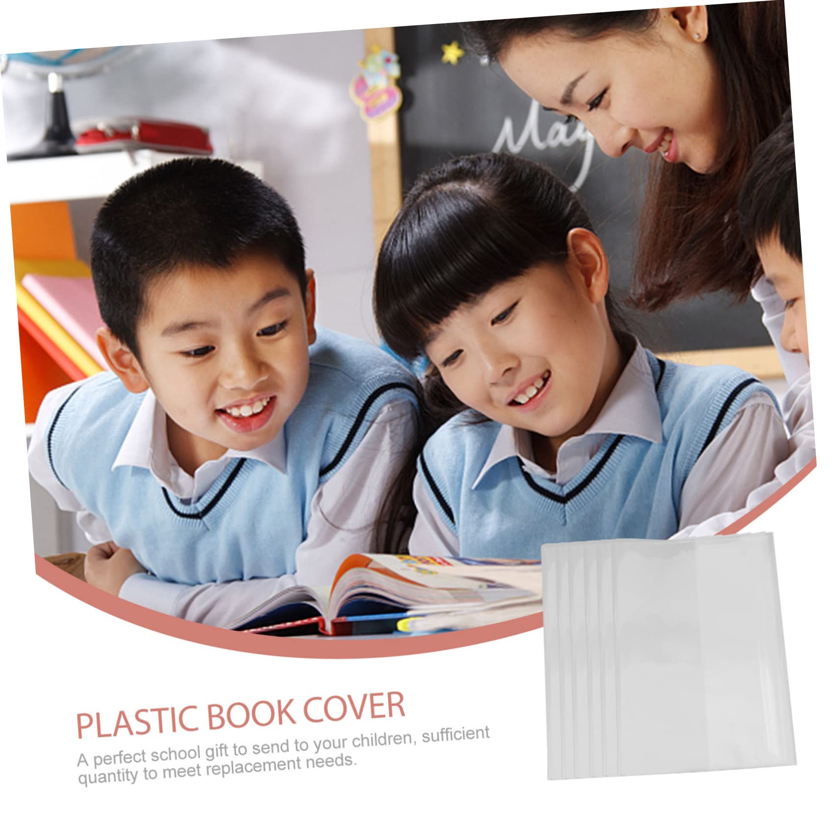 Angoily 80 Pezzi Copertine Trasparenti per Libri Morbidi Protezione per Quaderni e Testi Scolastici Pellicola Protettiva Resistente e per Scuola