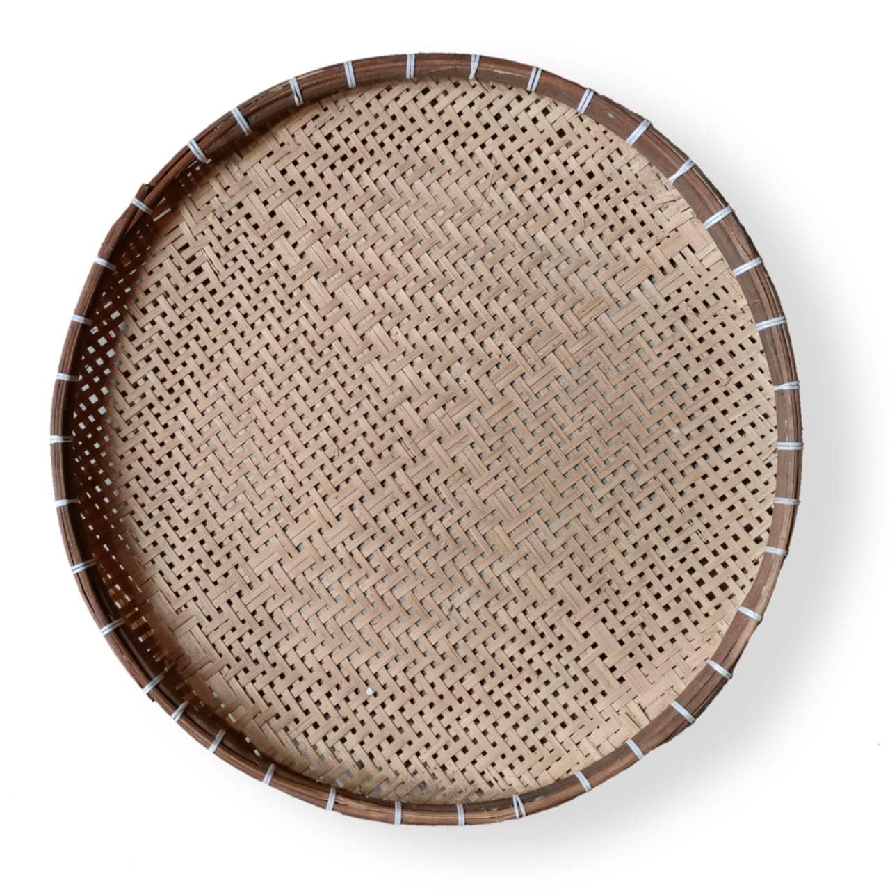 Dipsu Enterprise Quality Bamboo Made Dagra Dala Kula Round Chalni with Big Holes Drainer Washing Basket