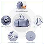Sac de voyage pour femmes hommes, Sac de gymnastique étanche avec compartiment de chaussures, Sac pliable léger, Sac d'entreposage, Sac pour organisateur sec et humide, Grand sac week-end pour le voyage sportif (bleu)