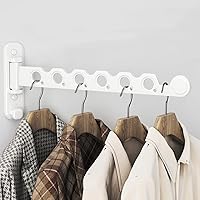 Vista 9 de Perchero plegable para colgar ropa de pared, gancho plegable para interiores, para lavandería, dormitorio, estantes plegables perfectos para Negro