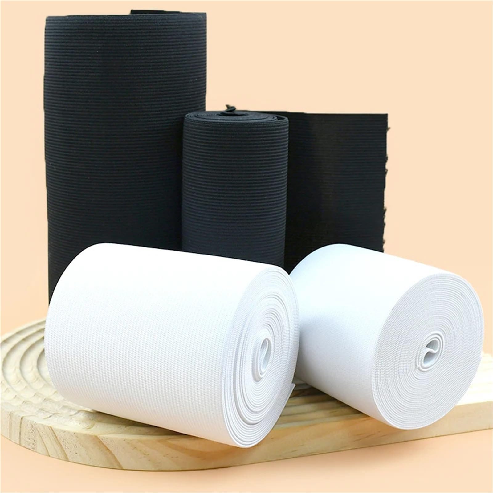 Cinta elástica de punto para costura, Banda De Goma Extraancho 1 Metro, 7-40cm, Cinta Elástica Ganchillo, Cincha Resorte for Cintura(White,40cm)