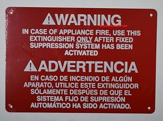 Warning in CASE of Appliance FIRE, USE This Extinguisher ONLY Sign(Reflective!!, Aluminum, red,7X10 inch)