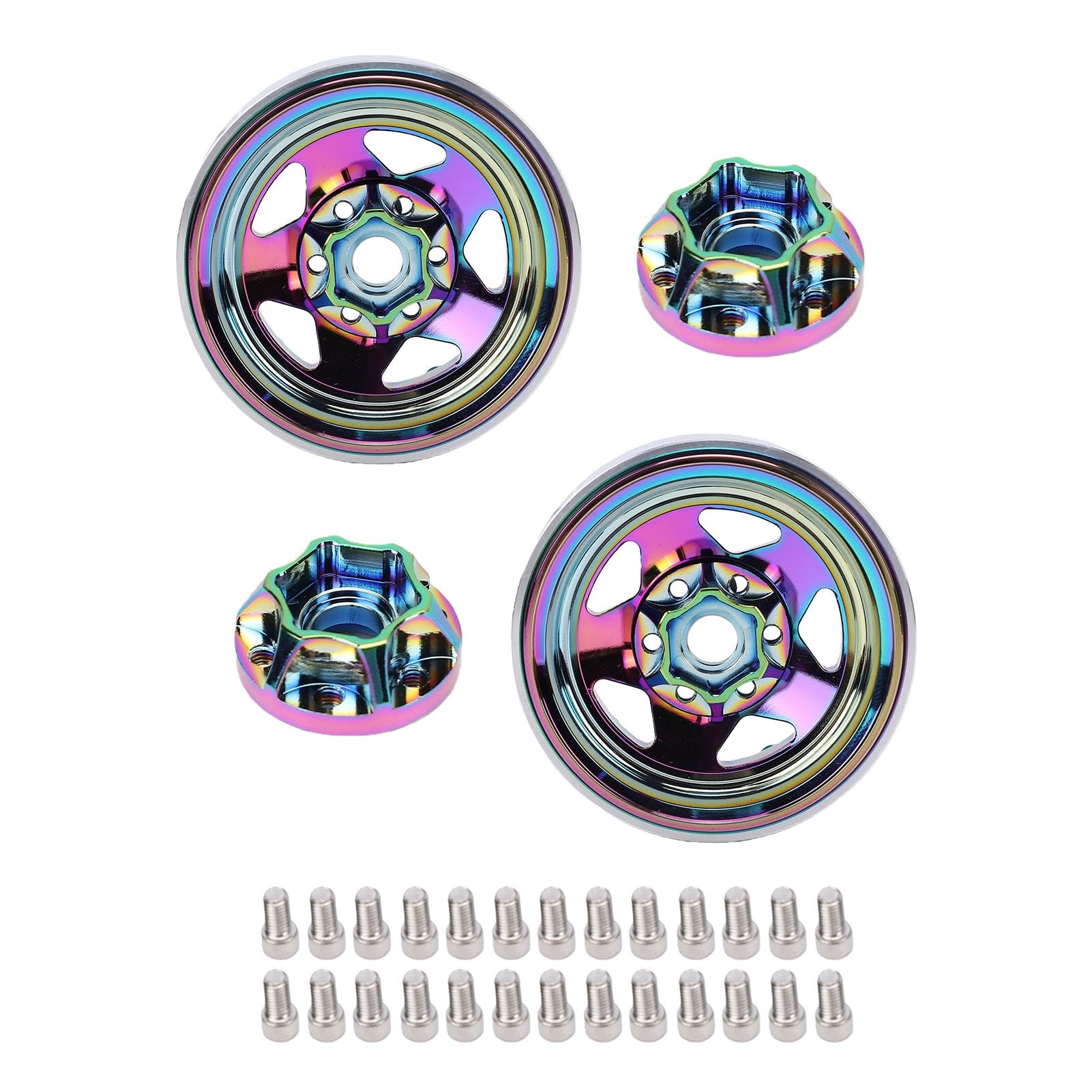 Cerchioni RC da 1,9 pollici in lega di alluminio a 5 stelle con design Beadlock concavo profondo