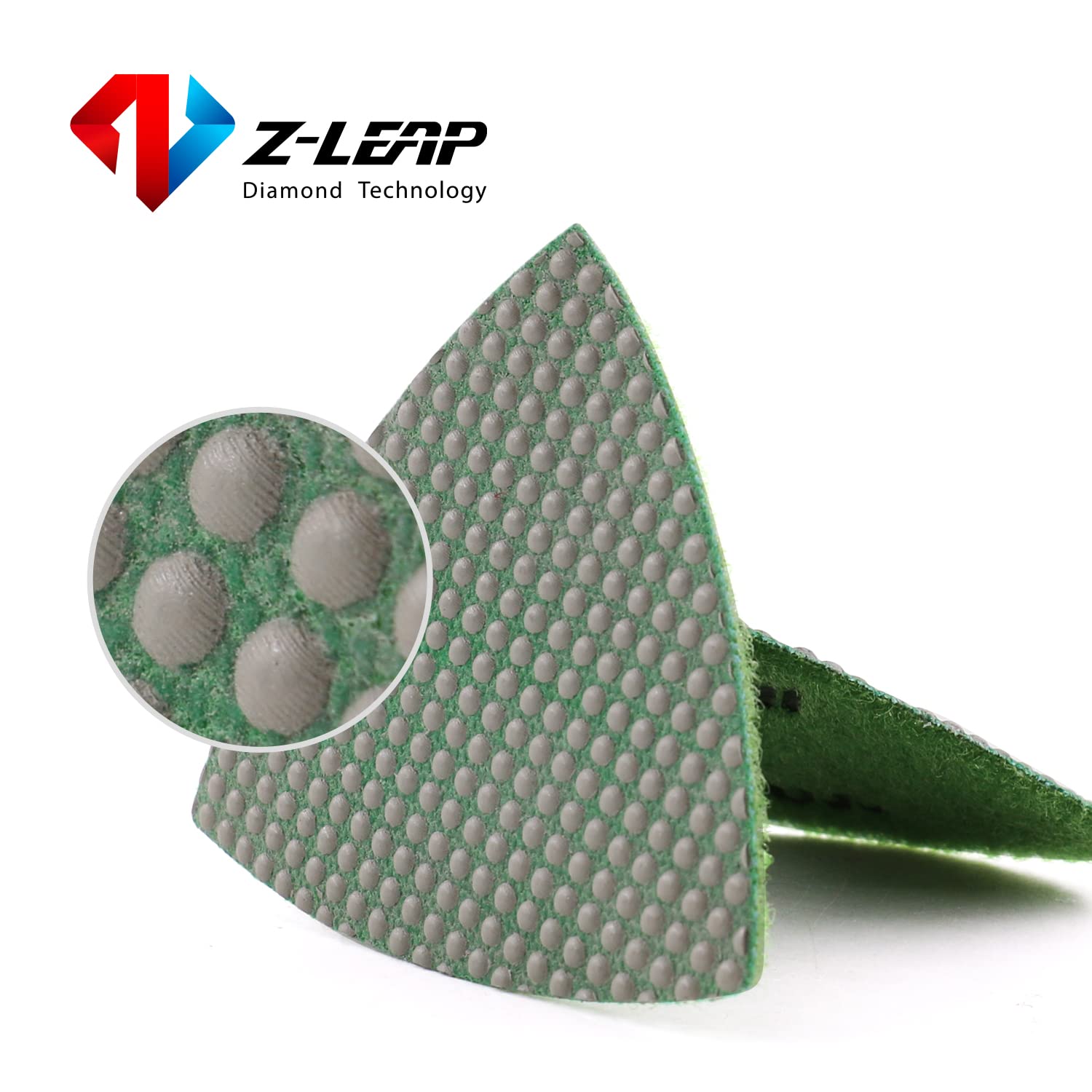 Z-LEAP Triangle Resin Sandpaper Sheet Discs Sanding Pads for for Grinding Stone Glass Ceramic 3"(80mm) Mix Grit/4pcs - Image 2