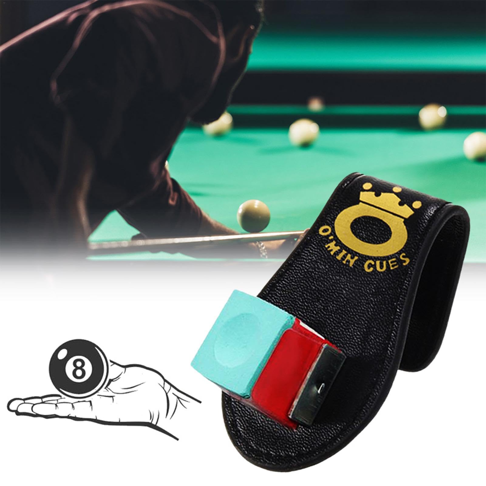Custodia a fondina per cellulare, porta gessetti magnetico in pelle per biliardo, retrattile, in poliuretano, per sale da biliardo, sport quotidiani, sport