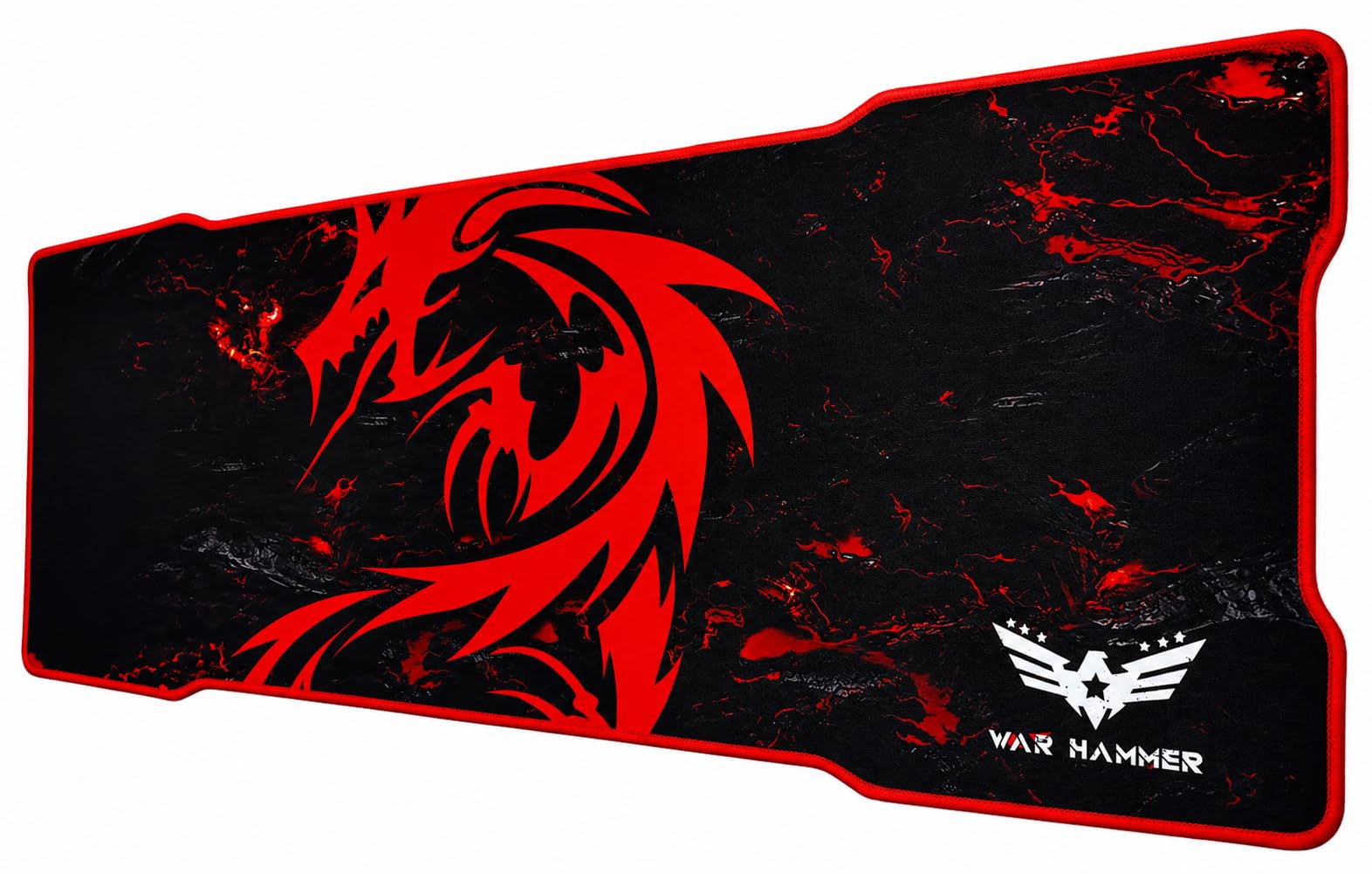WAR HAMMER GX1050 Extended Size Gaming Mouse Pad| Stitched Edges| Non-Slip Rubber Base|Computer Laptop|Keyboard Mouse Pad for Office & Home