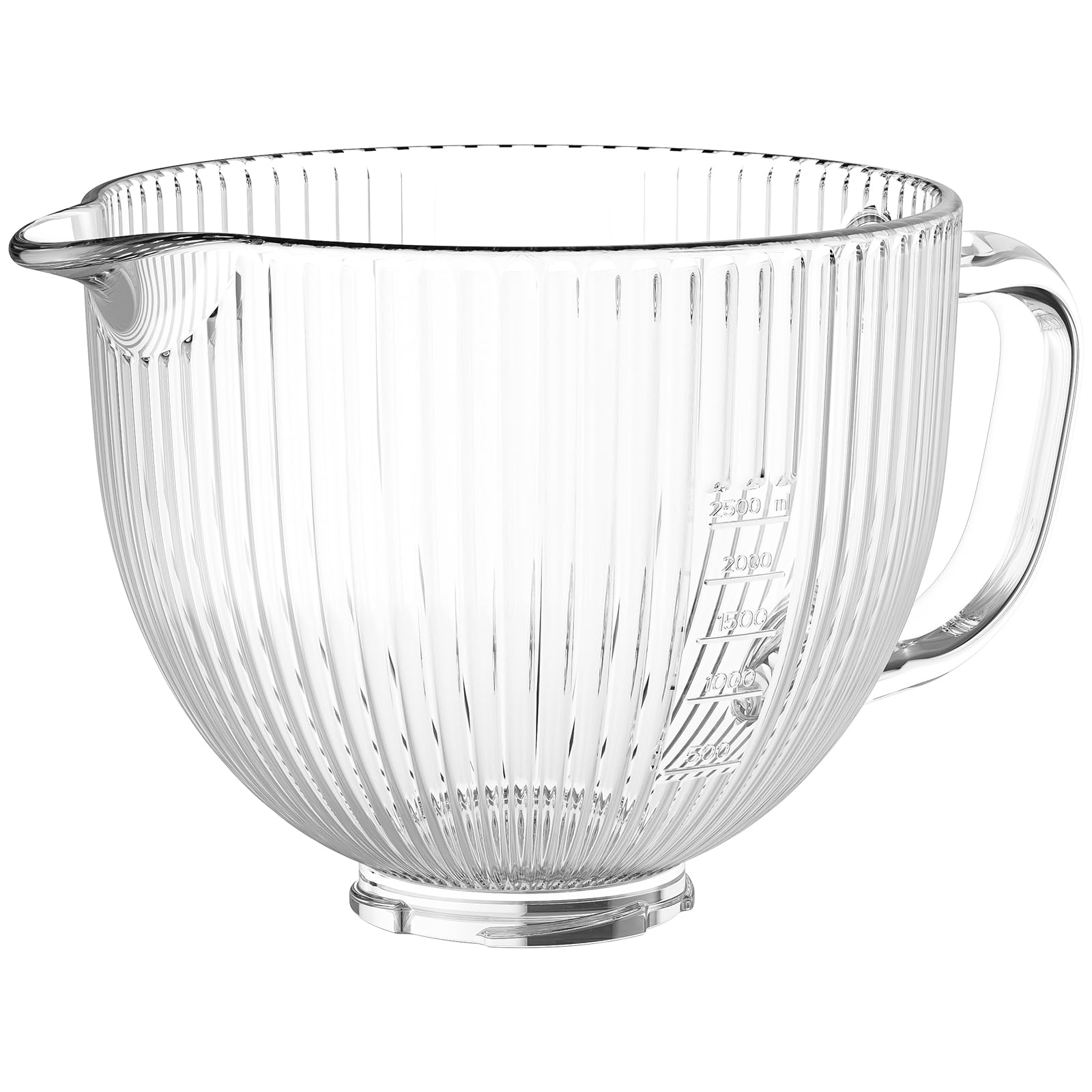 Glass Mixer Bowl for KitchenAid 4.5 & 5-Qt Tilt-Head Stand Mixers | 5-Qt Mixing Bowl for Kitchen Aid with Measurement Markings and Handle