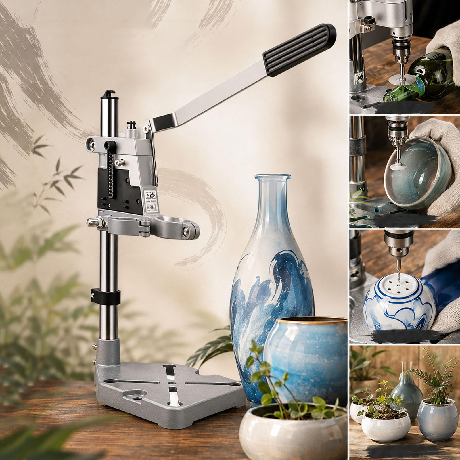 QINPI Electric Glass Bottle Cutting Machine, DIY Bottle Cutter Rotary Tool Kit for Cutting, Drilling, Sanding and Polishing Wine Bottles, Glass and DIY Crafts
