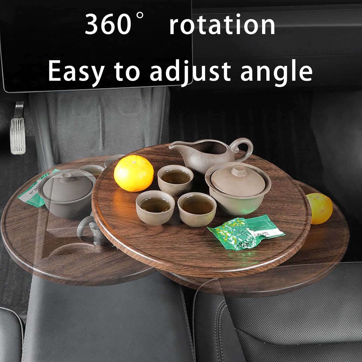 360 Degree Rotatable Floating Car Tray for Secure Beverage Placement During Driving Compact Cup Holder