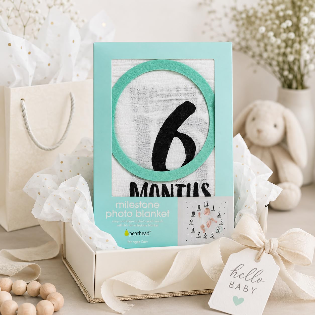 Pearhead Baby Milestone Blanket, Newborn Monthly Milestone Photo Prop, Baby Girl Or Baby Boy Keepsake Gift, New or Expecting Mom Gift, Large, Polka Dot Elektronik & Foto