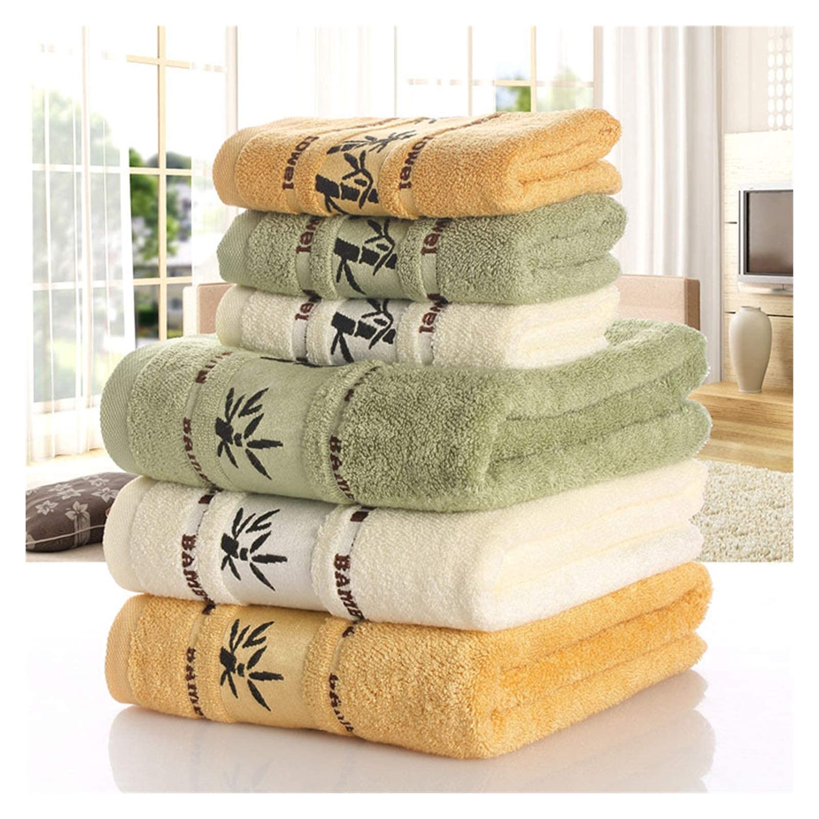 Toallas, Juego de Toallas de Fibra de Bambú Toallas de Baño para el Hogar para Adultos Toalla Facial Toallas de Baño de Lujo Absorbentes Gruesas Toalha de Praia Toalla,Blanco,2 Piezas34X75