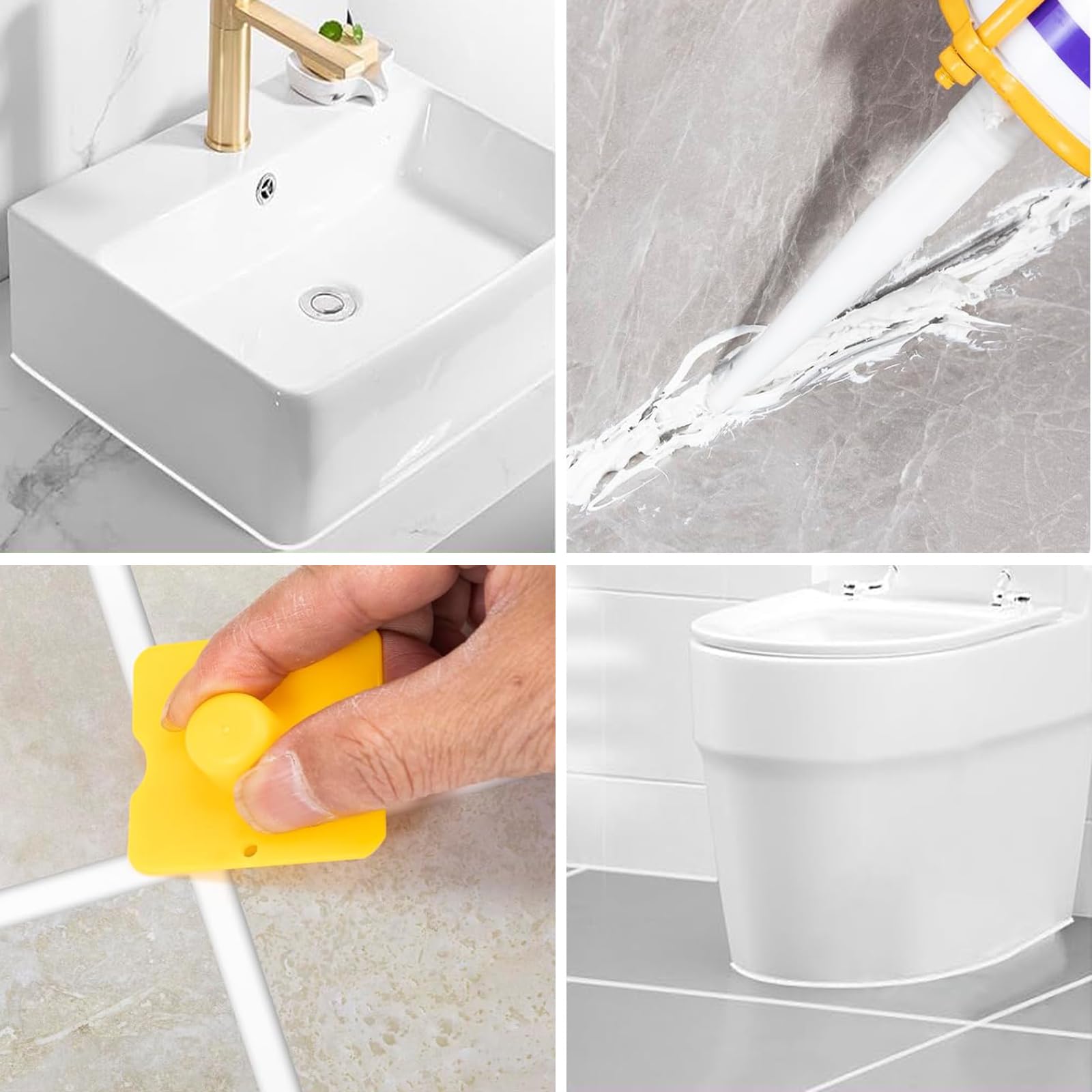 Kit rimozione silicone 5 in 1, coltello giunture acciaio inox, 6 pastiglie intercambiabili