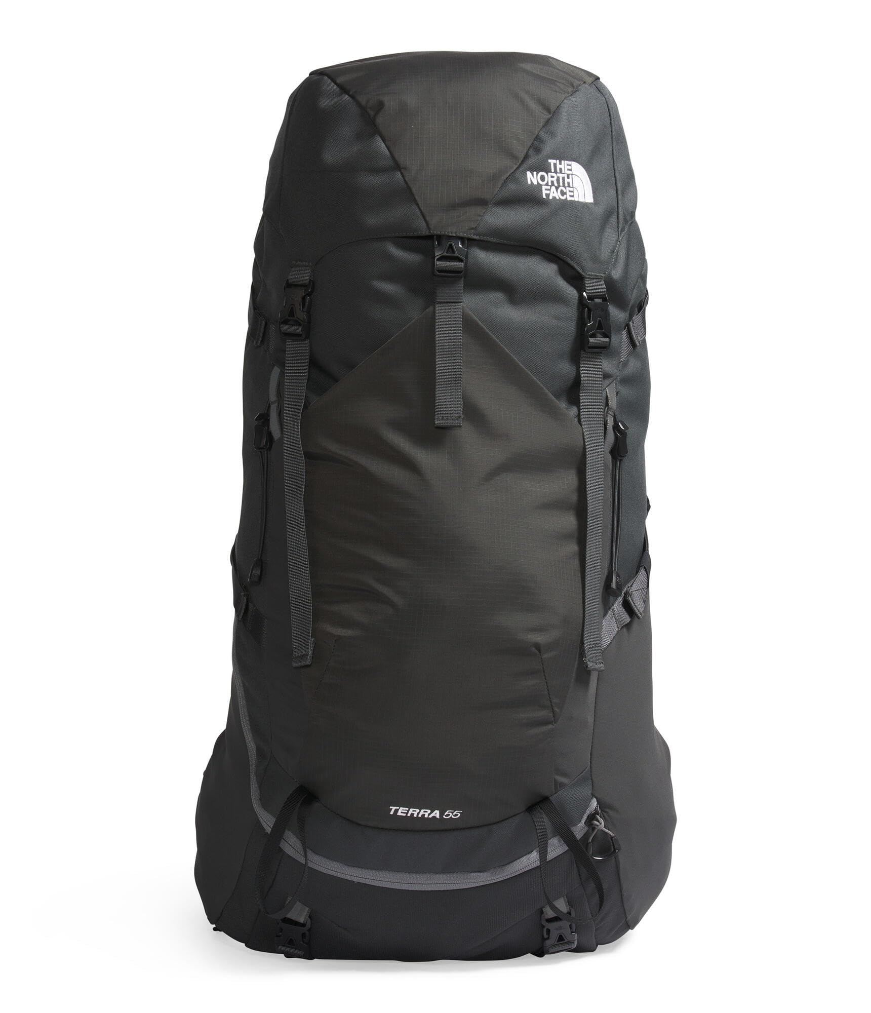 The North Face Women's Terra 55 Backpack - Hiking Pack, Women-Specific Fit, Cinch-Top Opening, Pole & Ice Axe Attachments, Asphalt Grey/TNF Black-NPF,