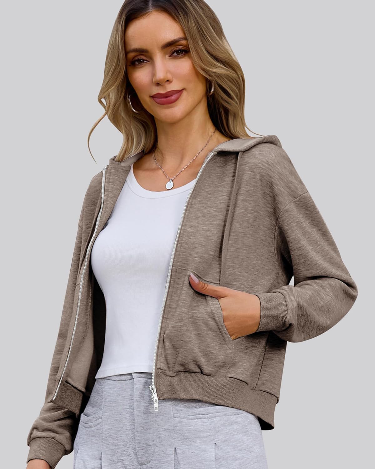 Gardenwed Womens Zip Up Hoodies Oversized Sweatshirts Fall Winter Fashion Outfits Casual Jackets 2025 - Image 6