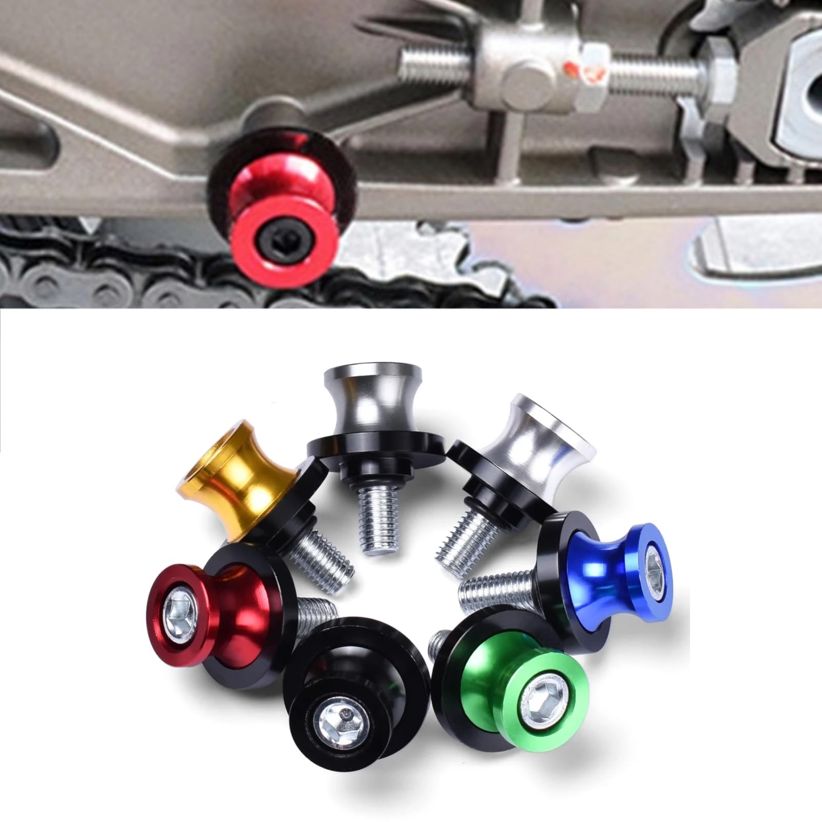 Accessoires De Moto Accessoires De Moto ER6N CNC Aluminium 10 MM Bras Oscillant Bobines Curseur Support Vis Pour Kawasaki ER-6N 2006-2016 Er6n 2014 2015 (Couleur : 4, Size