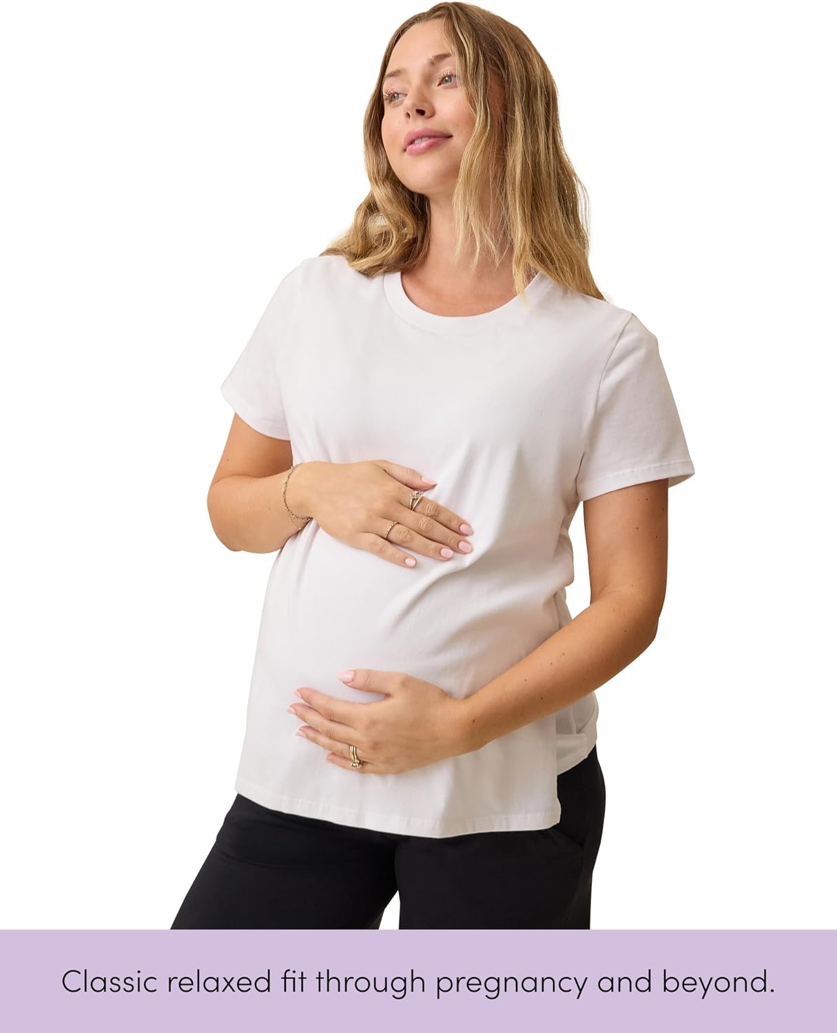 Kindred Bravely Essentials Cotton Maternity & Nursing T-Shirt Breastfeeding Access Pregnancy Postpartum Top, 2 Pack