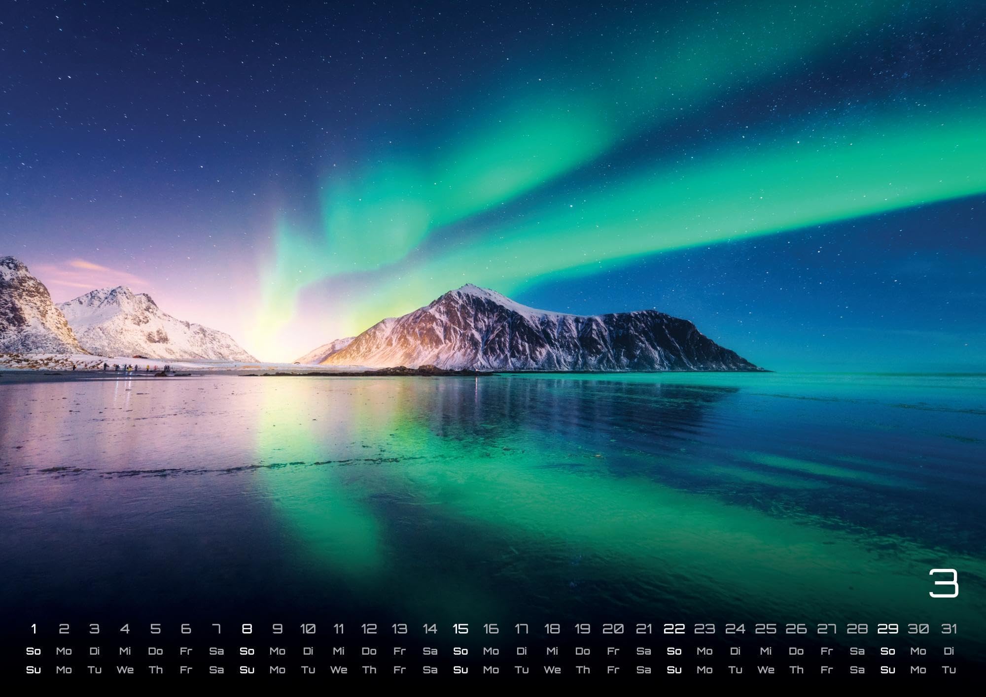 Polarlichter - grandiose Naturschauspiele - 2026 - Kalender DIN A2: Der Wandkalender mit den schönsten Motiven der Polarlichter im hohen Norden für ... extragroßen Format DIN A2 (ca. 60 x 42 cm)!