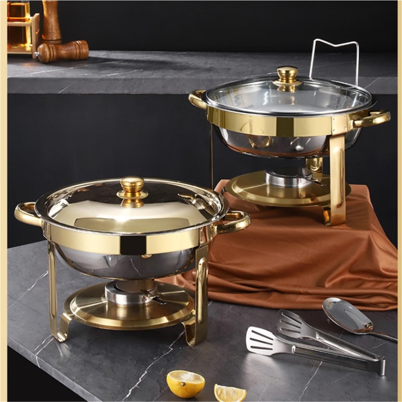 Set scaldavivande da Buffet in Acciaio Inossidabile da 4 Litri