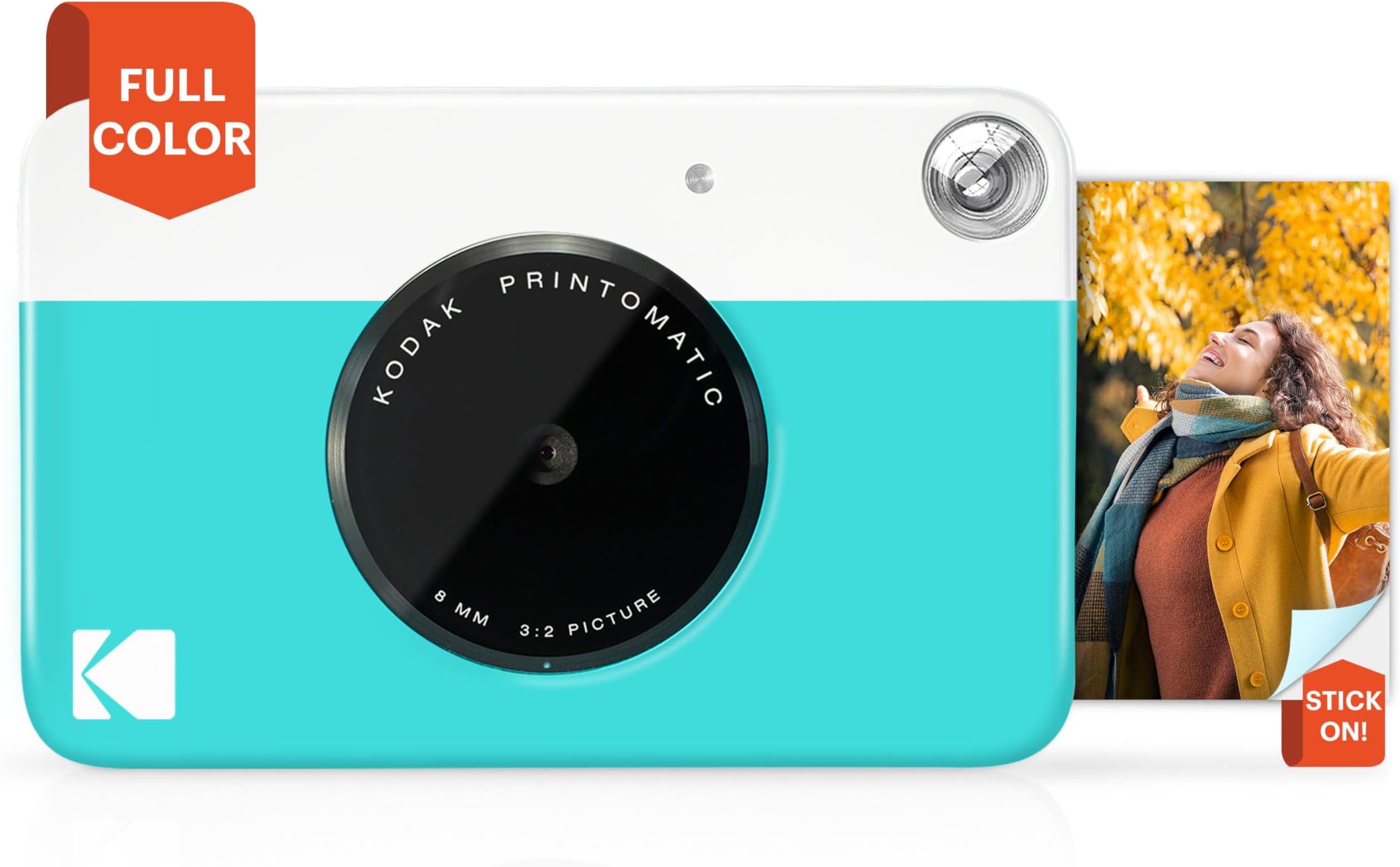 KODAK Printomatic Full-Color Instant Print Digital Camera, Zink 2x3" (5.1x7.5 cm) Sticky-Back Photo Paper, 5MP, Portable, Creative Fun Gift for Birthday, Christmas, Holiday, Blue