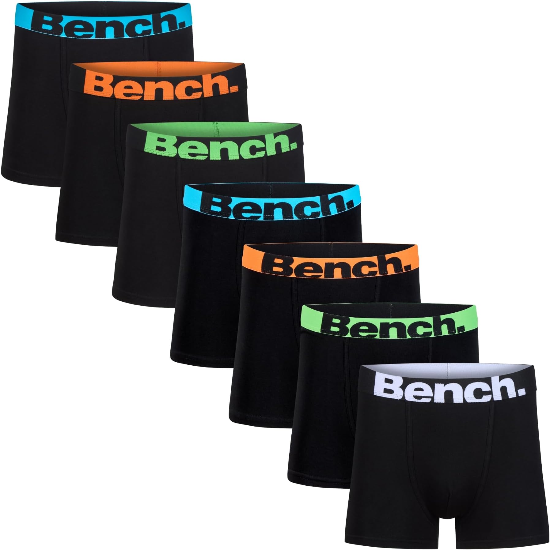 Men's Diego Boxer Shorts Multipack, Black, Elasticated Logo Waistband, 7 Pack, Premium Cotton Blend, Comfortable Men's Underwear