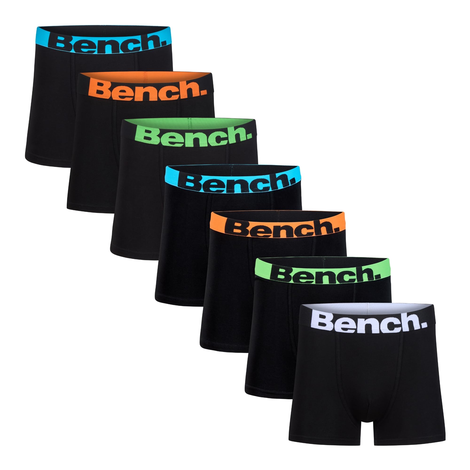 BenchMens 'Diego' Cotton Boxer Shorts, 7 Pack, Black