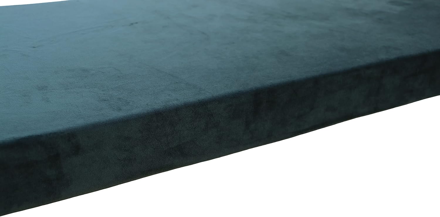 Custom Size Cushions for Bench Seat, Non-Slip Bay Window Seat Cushions Indoor，Outdoor Durable Thicken Velvet Chair Pads for Patio Porch Swing Garden Kitchen (Green, 48" x 16" x 2")