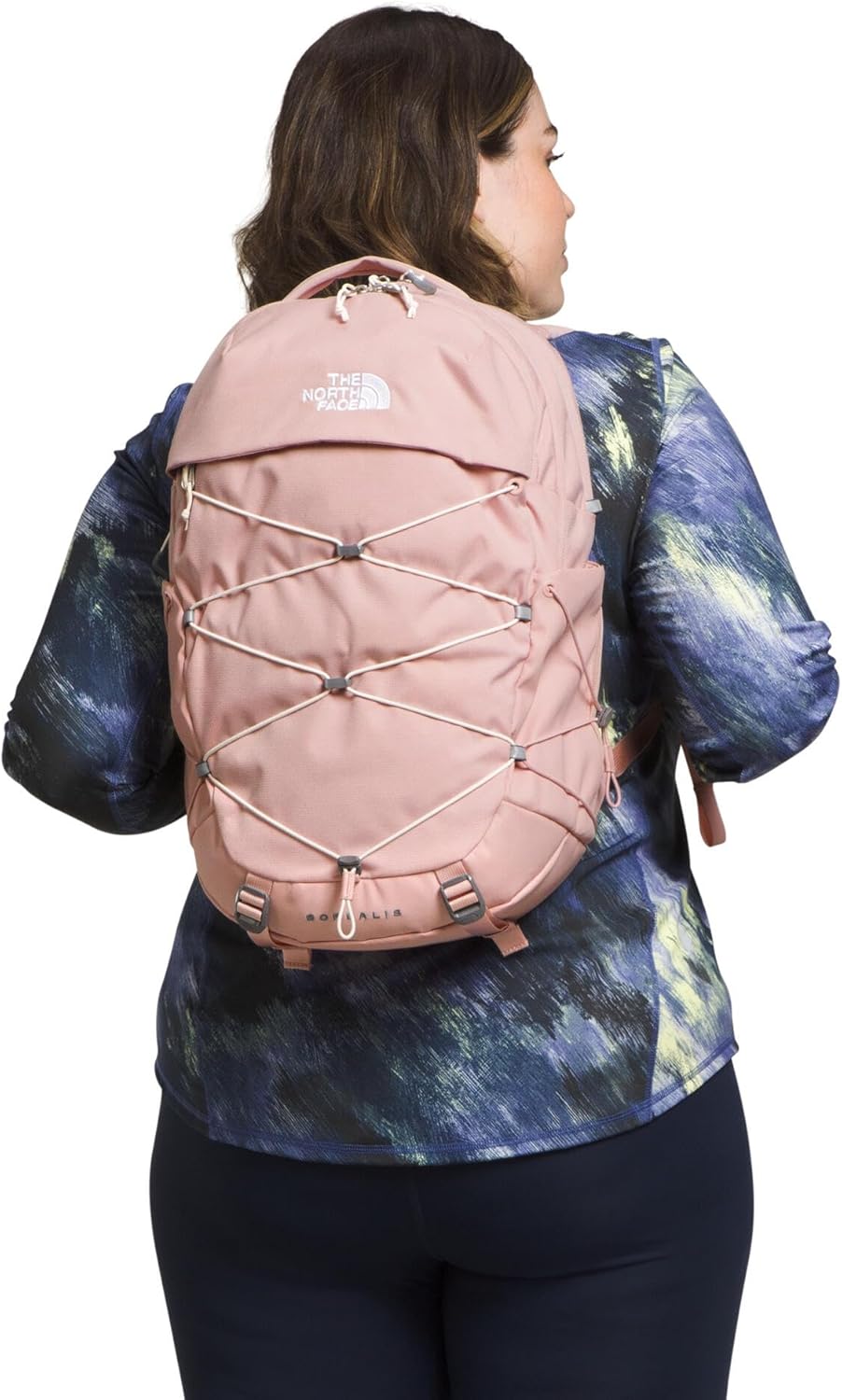 The North Face Women's Borealis Commuter Laptop Backpack - Everyday Travel Bag, 16" Laptop Sleeve, Reflective Details, Pink Moss Dark Heather/Gardenia White-NPF, One Size - Image 8