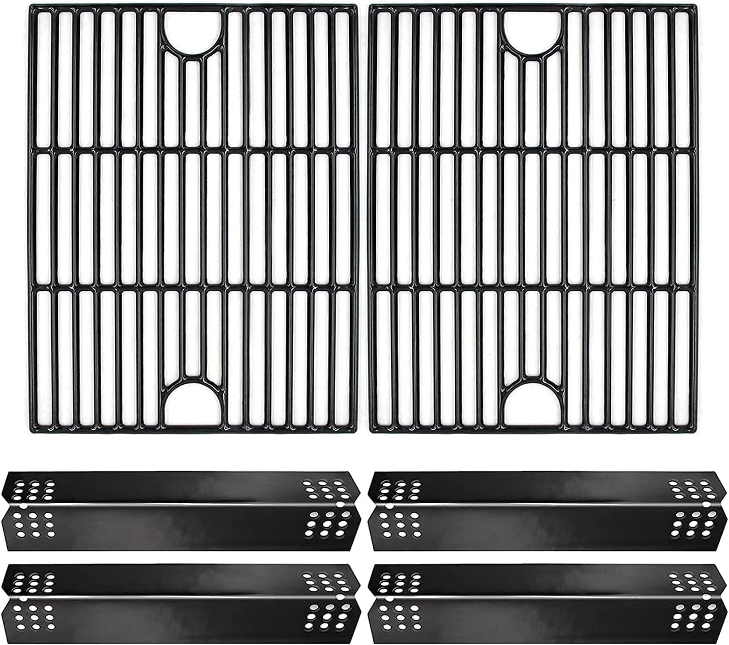 Hongso 17-Inch Grill Grates & 14 9/16-Inch Heat Tents Replacement Set - Fits Nexgrill 4-Burner Models 720-0830H/X/D/A, 720-0783E and More
