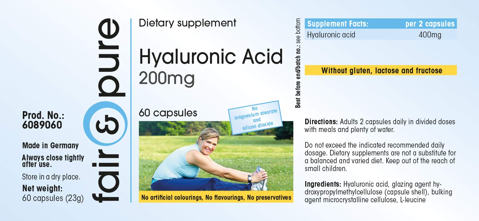 Fair & Pure® - Acido ialuronico 200mg - Vegan - 60 Capsule