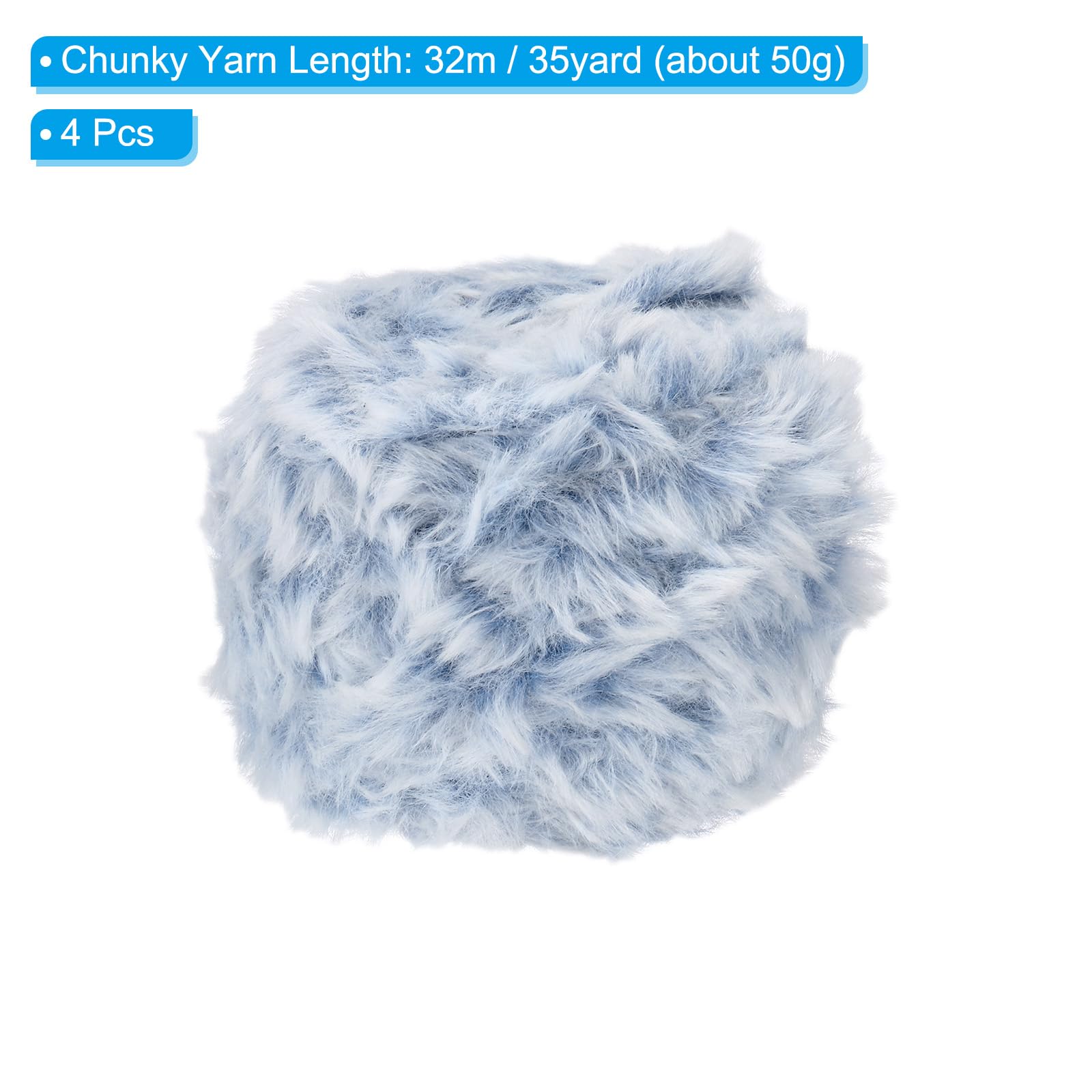 PATIKIL 35yds Faux Fur Yarn, 4 Skeins Super Soft Chunky Polyester Fuzzy - View #8