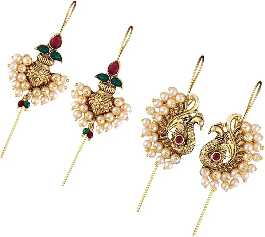 Vighnaharta Earring, Cuff Earring Gold Plated Alloy pearls combo for women and Girls(VFJ2646-RED-2650-MULTI-ERG)