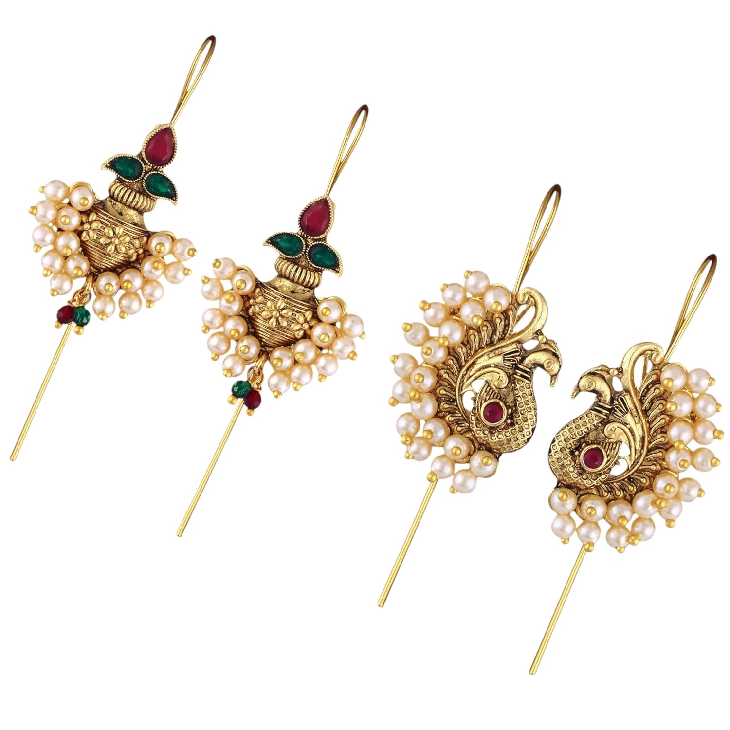 Vighnaharta Earring, Cuff Earring Gold Plated Alloy pearls combo for women and Girls(VFJ2646-RED-2650-MULTI-ERG) - Review, Price and Buying Guide