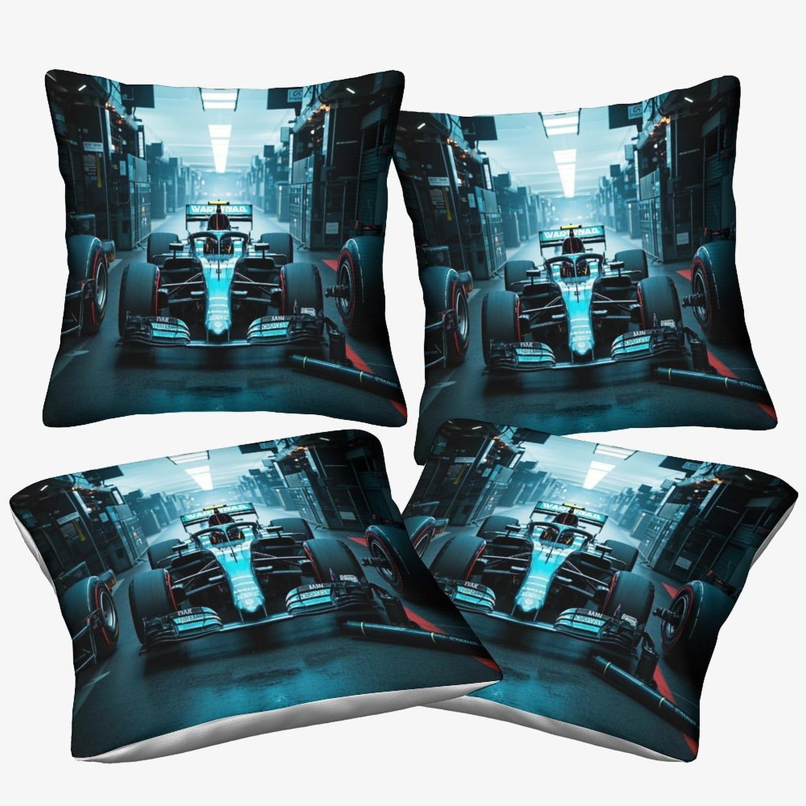 3U6c4m9k Formulaa Racing-15 Formulaa Racing Cushion Covers 50X50cm, 4 Pcs, Decorative 3D Racing Car Themed Throw Pillow, Square Accent Pillow Case For Sofa