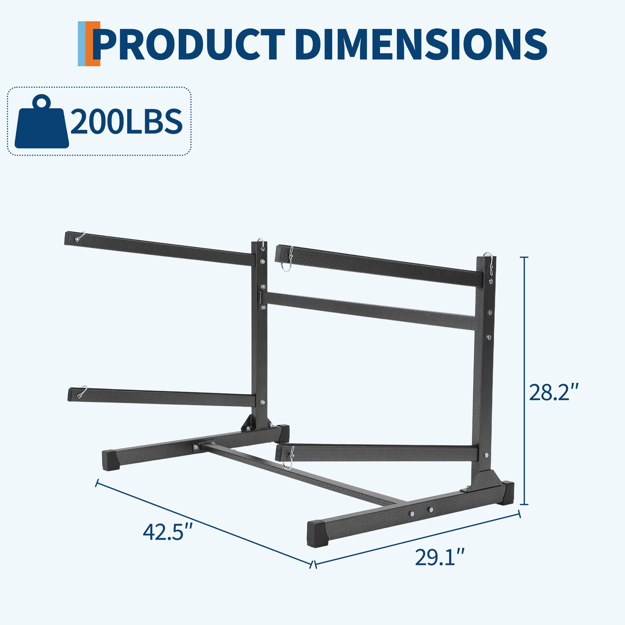 Garvee Rack de Stockage Robuste pour Kayak – Support autoportant à 2 Niveaux, Acier résistant, Usage intérieur/extraérieur, idéal Garage, Quai, abri – Support Industriel fiable