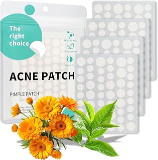 Pimple Patches for Face, 3 Size 204 Counts Acne Patches with Hydrocolloid and Tea Tree Oil, Salicylic Acid Cica Extract Healing Stickers Zit Patches (8mm/10mm/12mm)