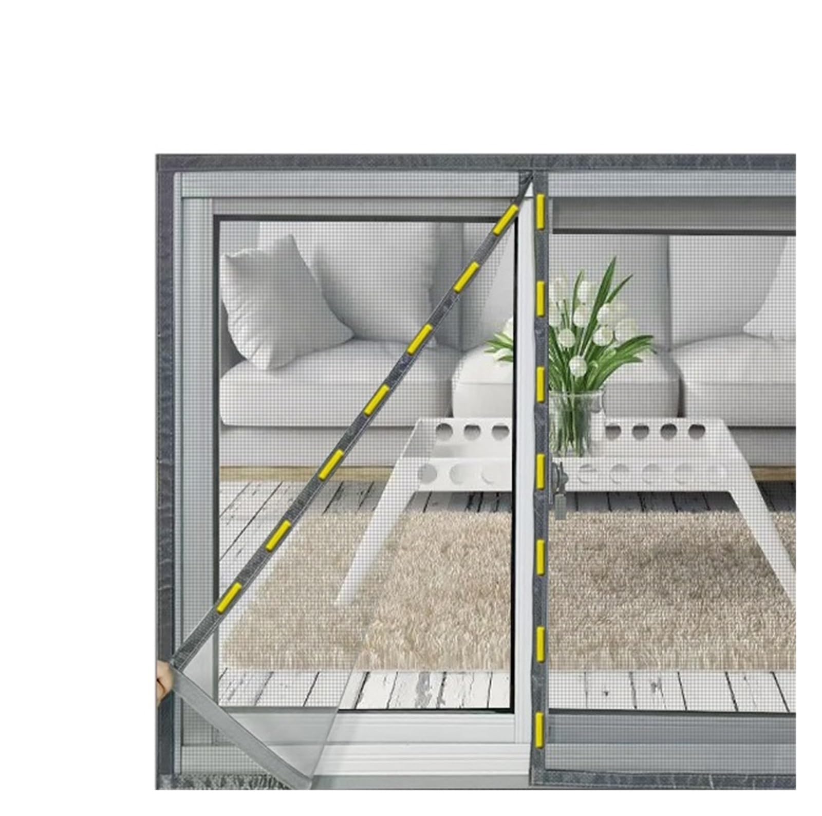 1pc Magnetic Screen Windows Door Mesh Curtains Closing Insect Proof Window(140cm Height,130cm Width)