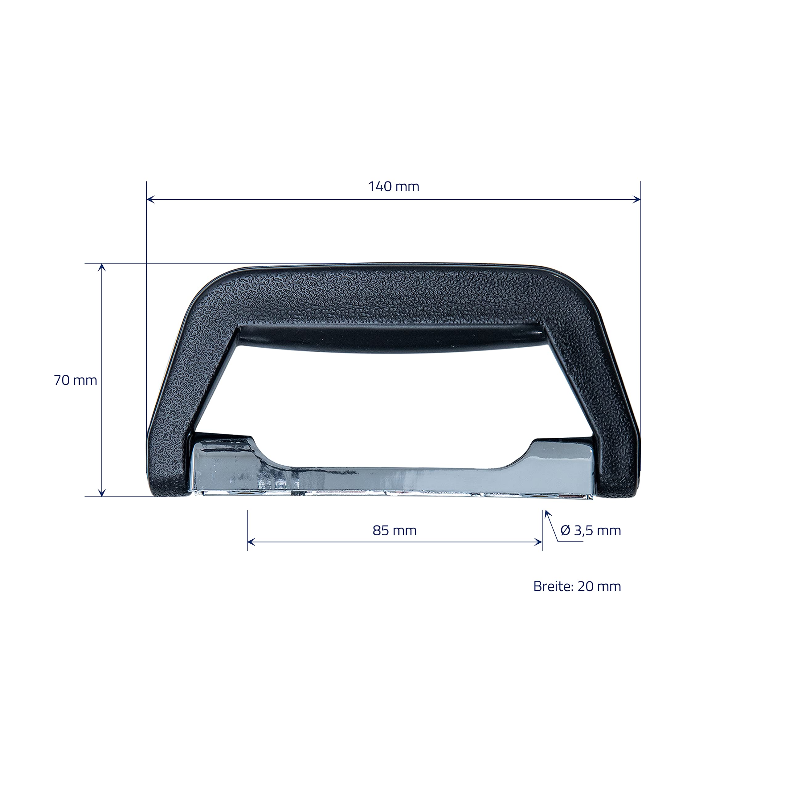 HMF 14973-02 Suitcase Handle, Plastic Carry Handle, Pack of 2, 14 x 7 cm, Black, 14 x 7 x 2 cm - Image 2