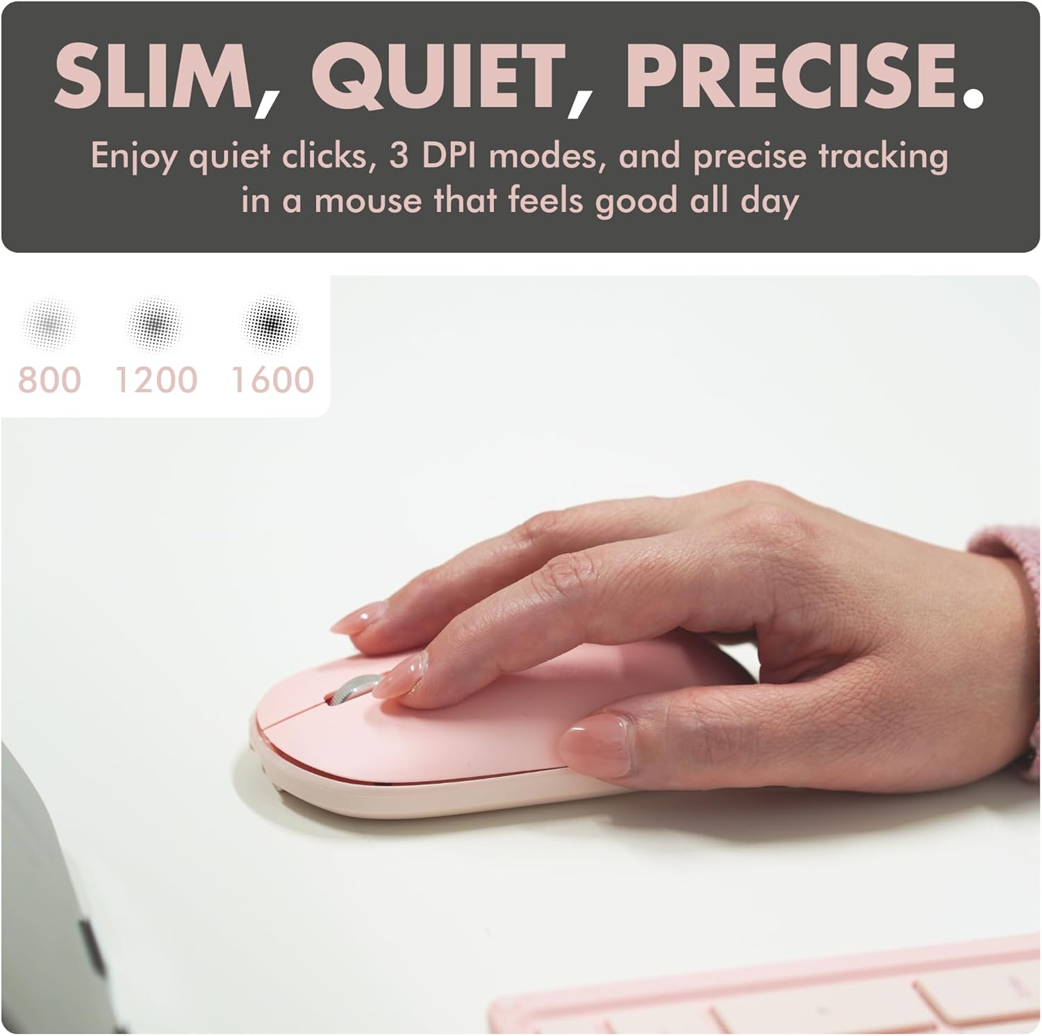 X9 Performance Foldable Keyboard and Mouse Wireless - (BT + 2.4Ghz) - Carrying Case, Phone Stand, Full Sized 106 Keys, Rechargeable - Portable Travel Bluetooth Keyboard and Mouse Set - Pink