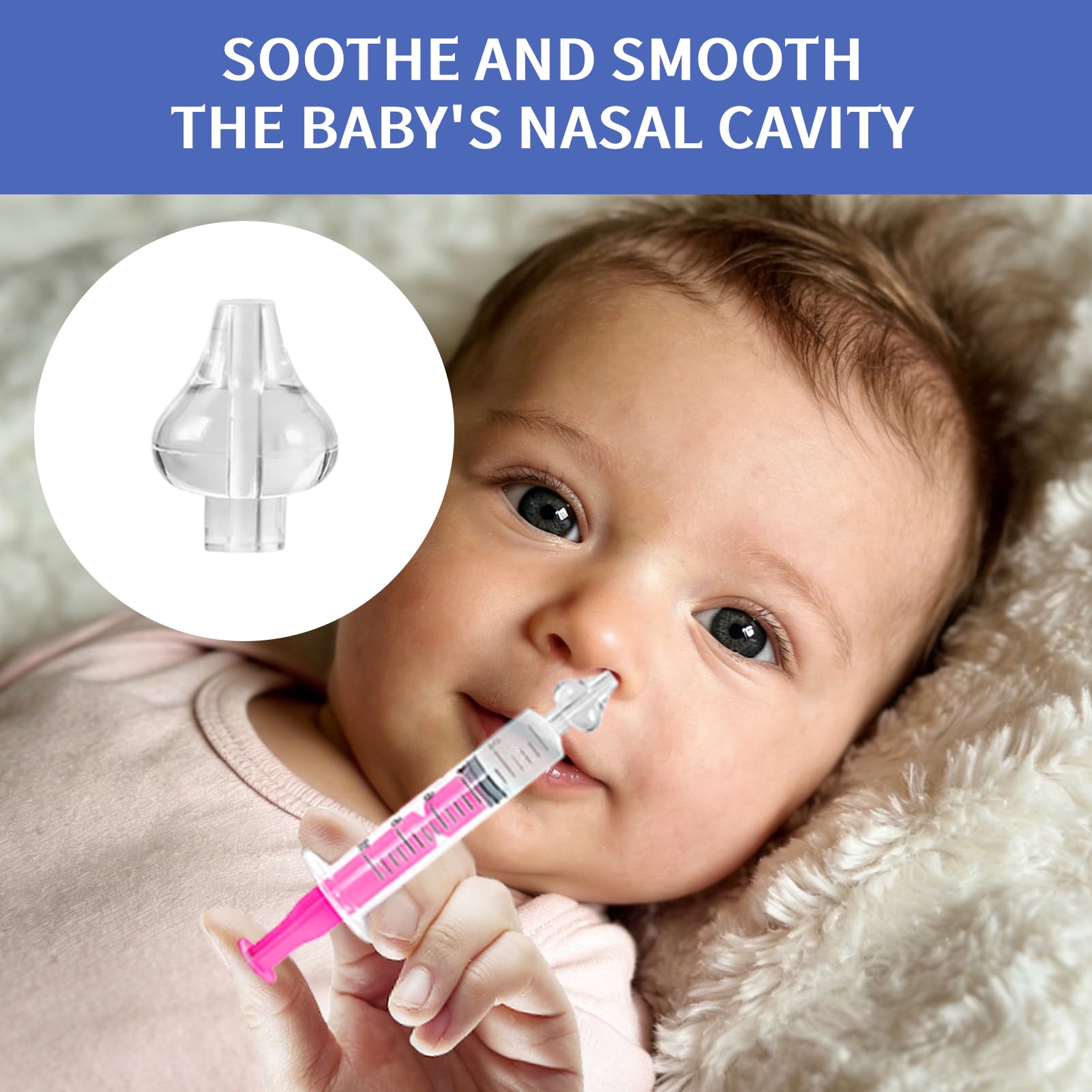 Embout Seringue Nasale Bébé 12 Pièces Silicone Souple avec Brosse